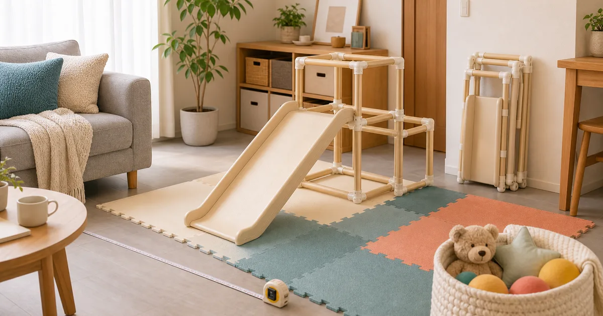 狭い玄関で通園バッグと持ち物の置き場を確認するアイキャッチ